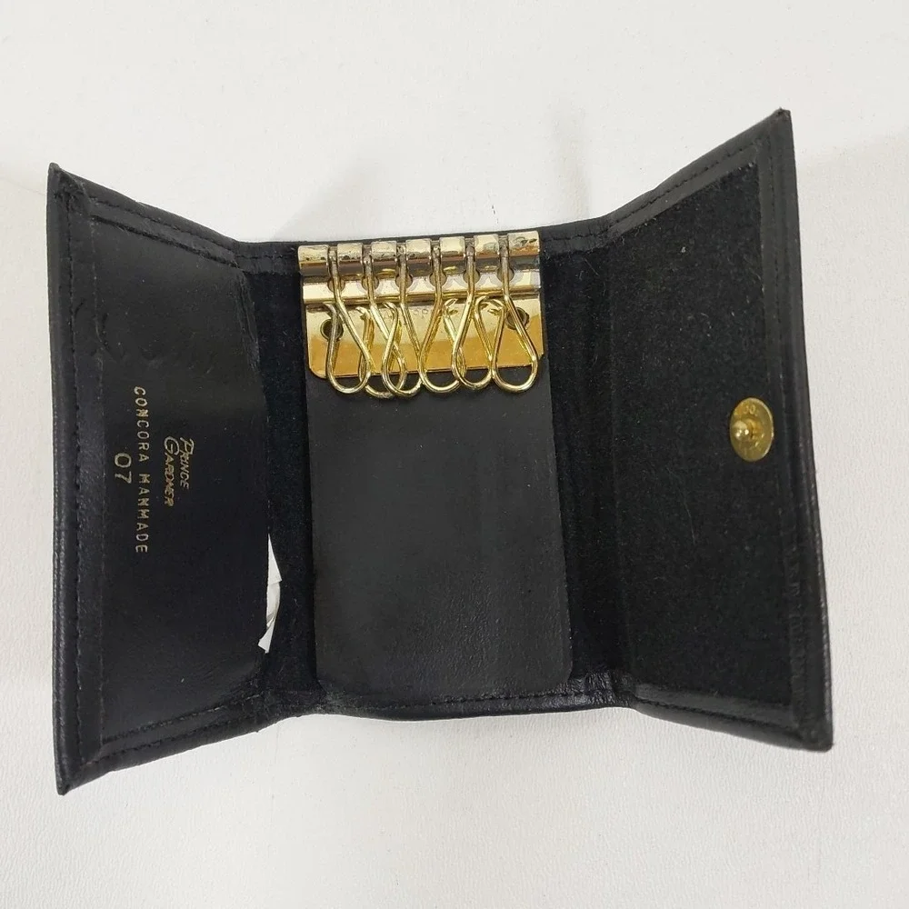Vintage Prince‎ Gardner Key Holder Black Cowhide Leather Wallet classic 1970's